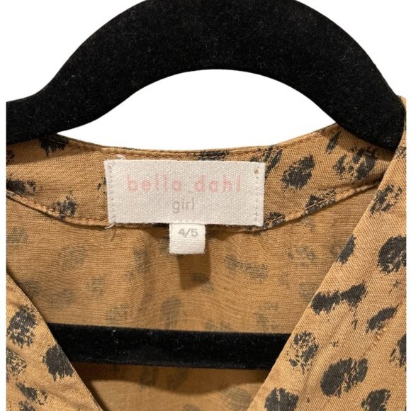 Bella Dahl Girls Jumpsuit Size: 4/5 Color: Brown Leopard - Picture 4 of 4